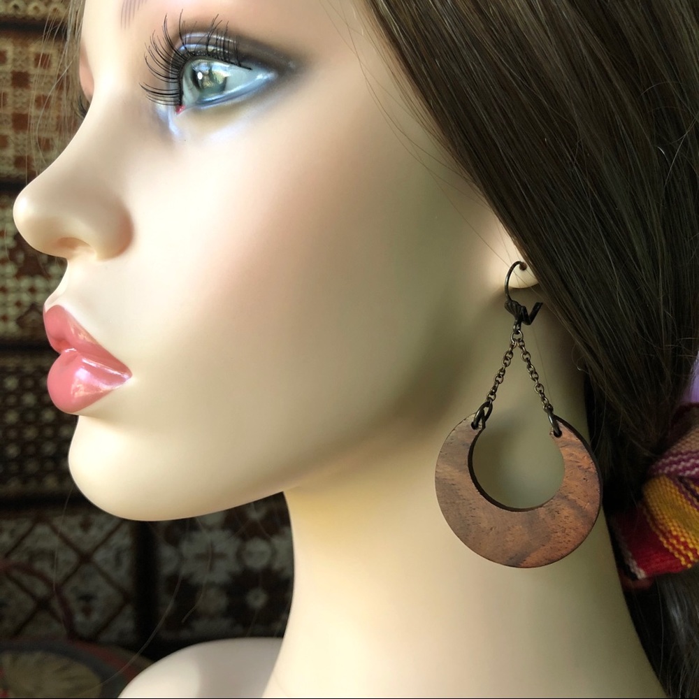 Large Wood Earrings